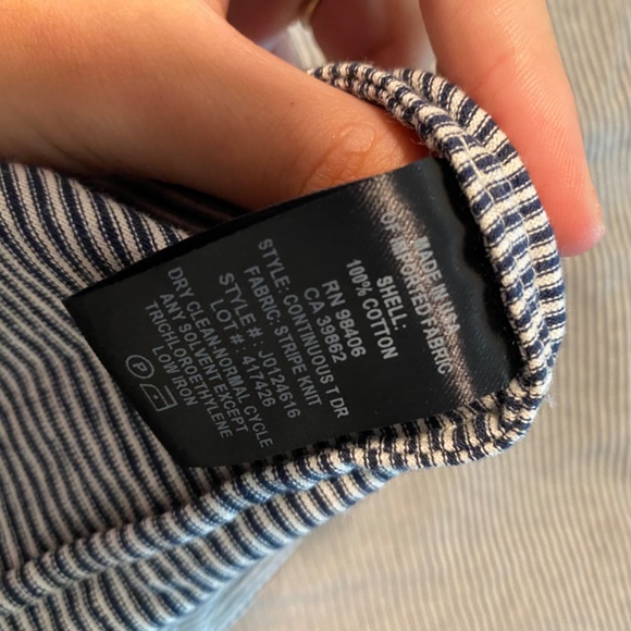 Theory Continuous T Dress Mini T-Shirt Short Sleeve Tunic Stripe Striped Minimal - Picture 5 of 5